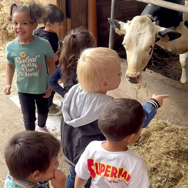 Élèves à la ferme